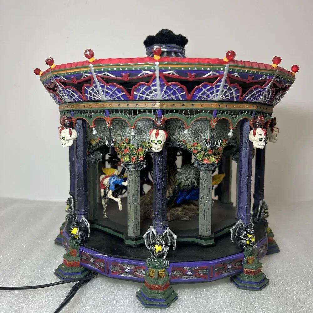 WORKING Dept. 56 Halloween 2002 Ghostly Carousel #56.55317 Spins Lights Sounds